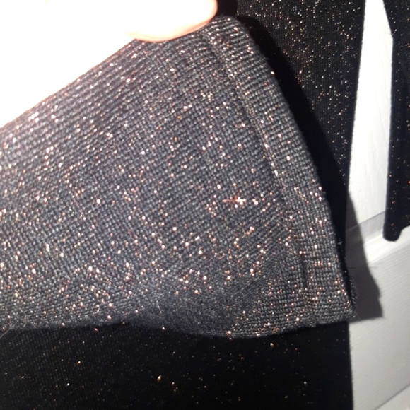 (XS)🌼🤎Dynamite Lurex Bodycon Dress with Sheer Details Blk/Copper Metallic🌼🤎 - Picture 4 of 8